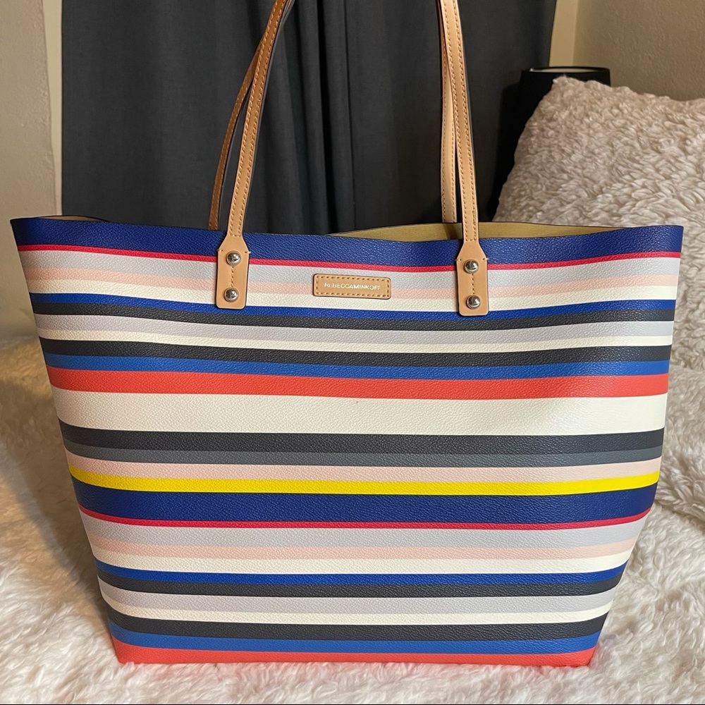 Rebecca Minkoff multicolor striped tote bag